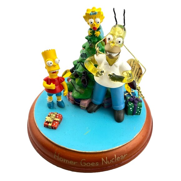 SIMPSONS Bradford Christmas Tree Ornament Illuminated "Homer Goes Nuclear" Bart - Picture 1 of 8